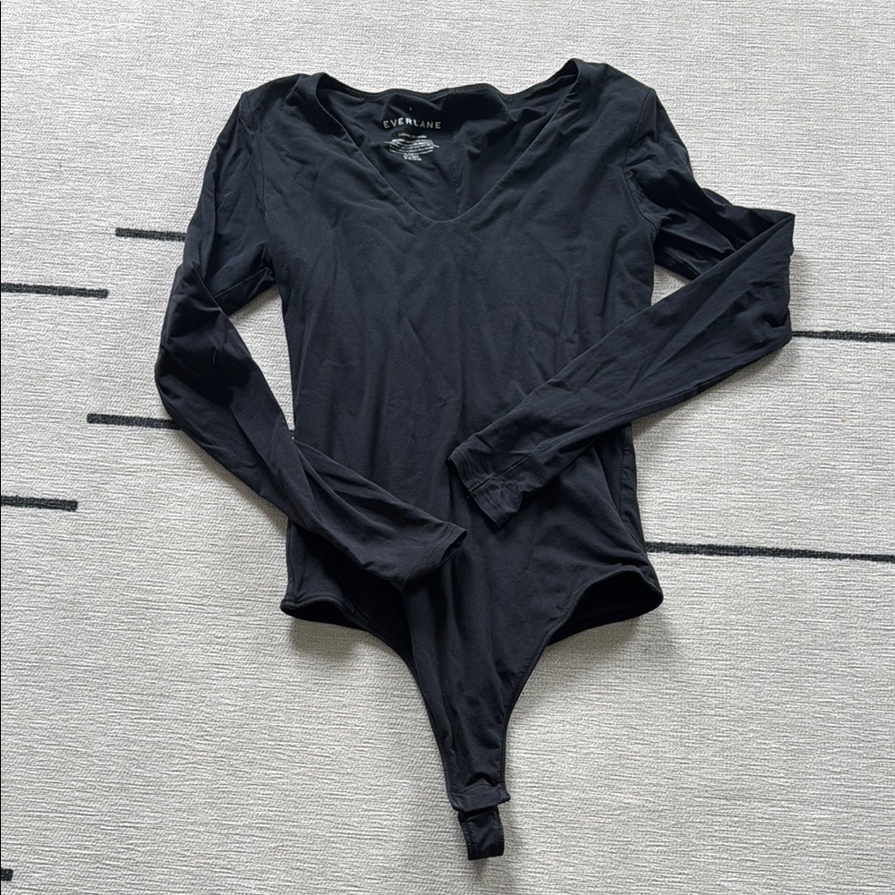 Everlane Black Long Sleeve Bodysuit